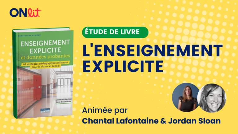 Étude de livre : L’enseignement explicite